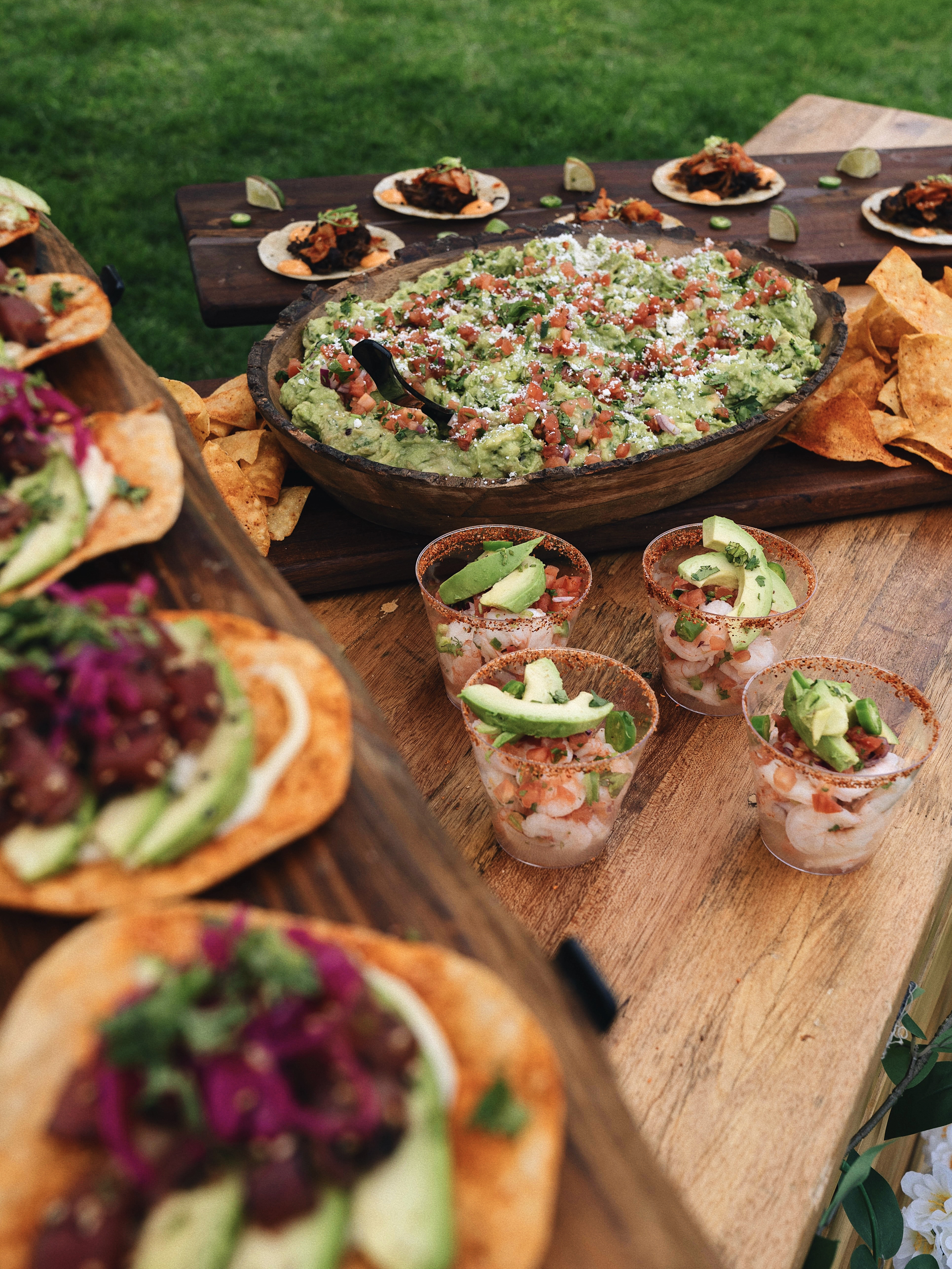 a bunch of food on a table