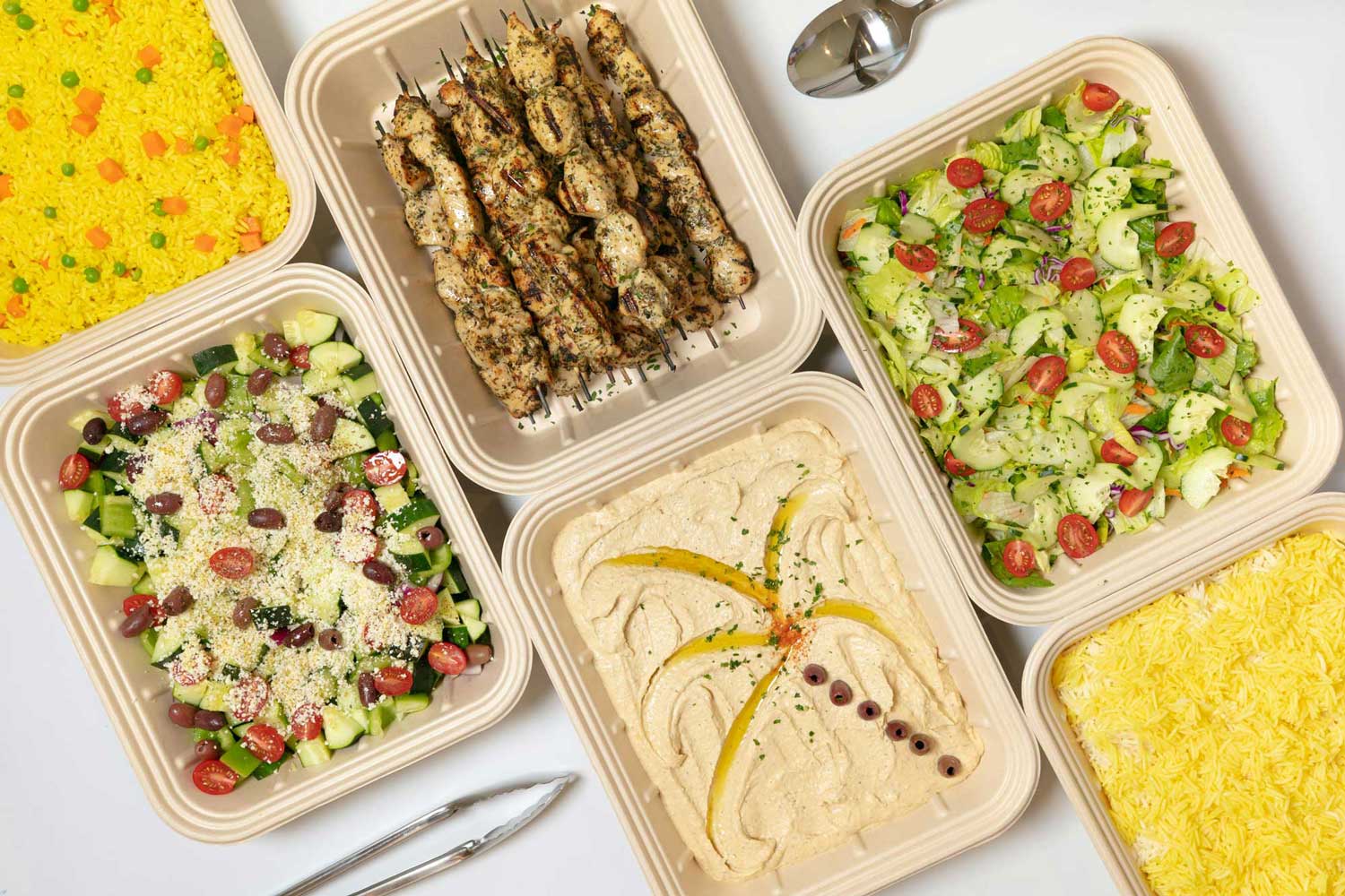 Various plates of Mediterranean food