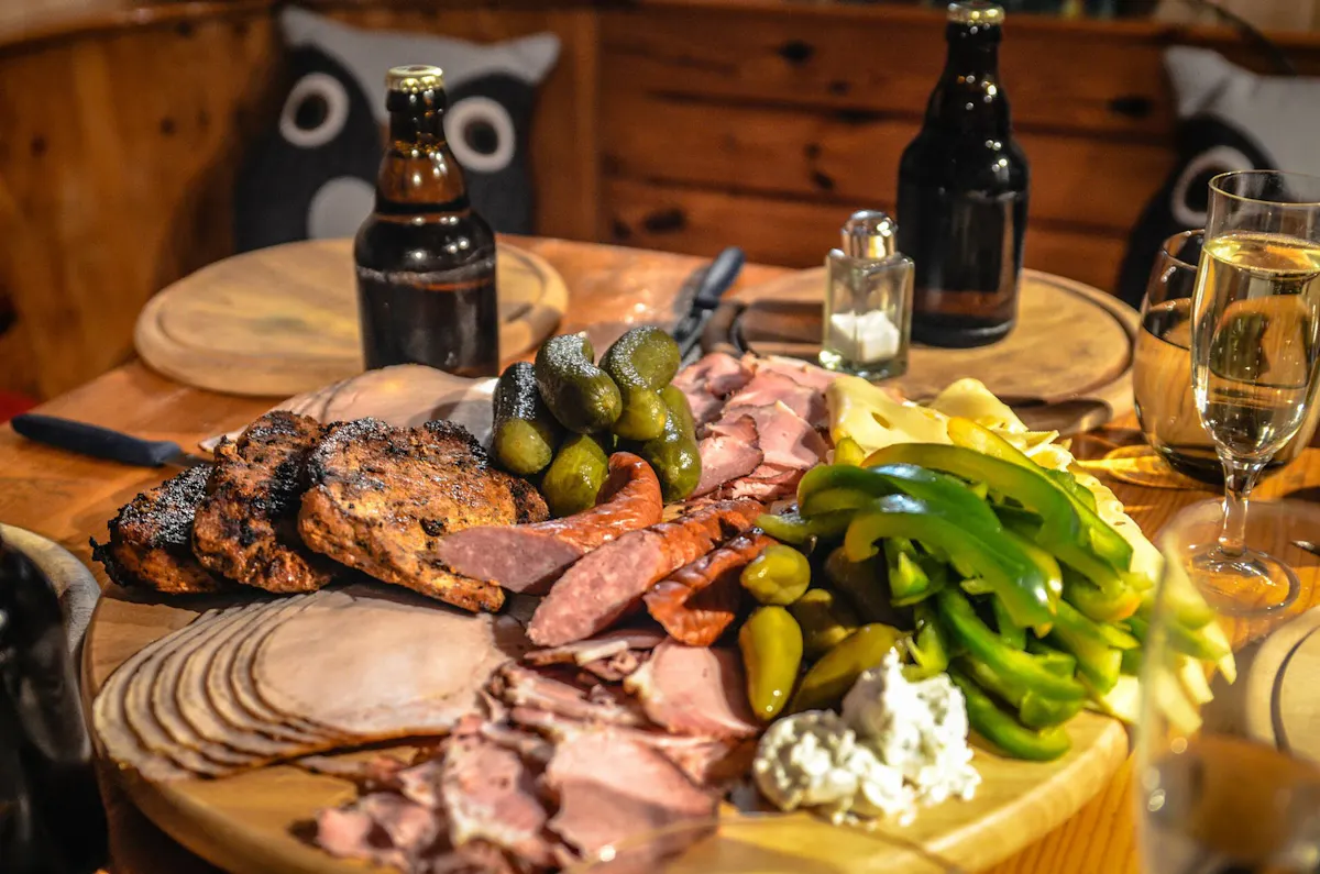 a plate of food on a table