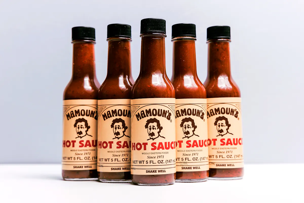 Bottles of Mamoun's Hot Sauce
