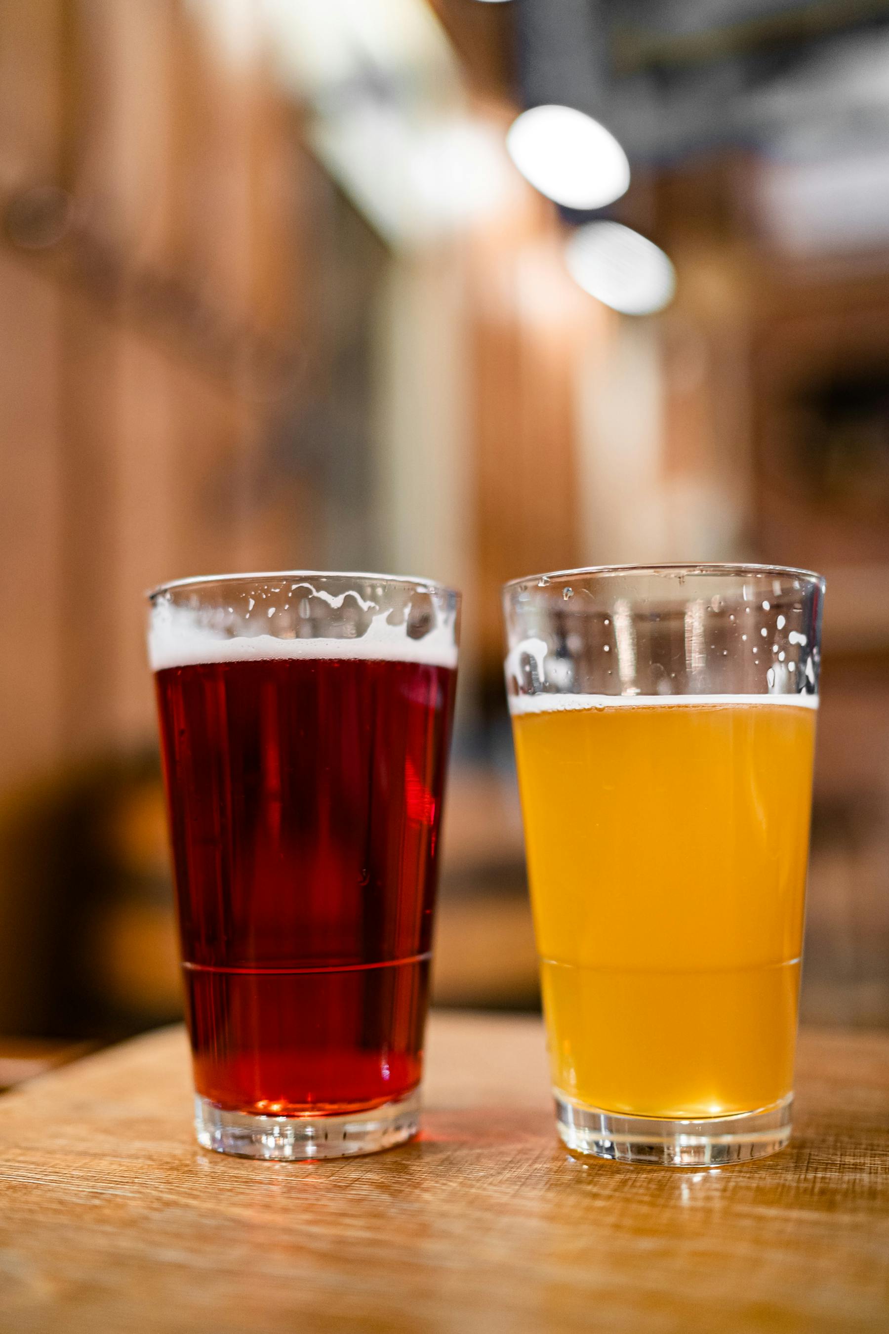 a glass of beer on a table