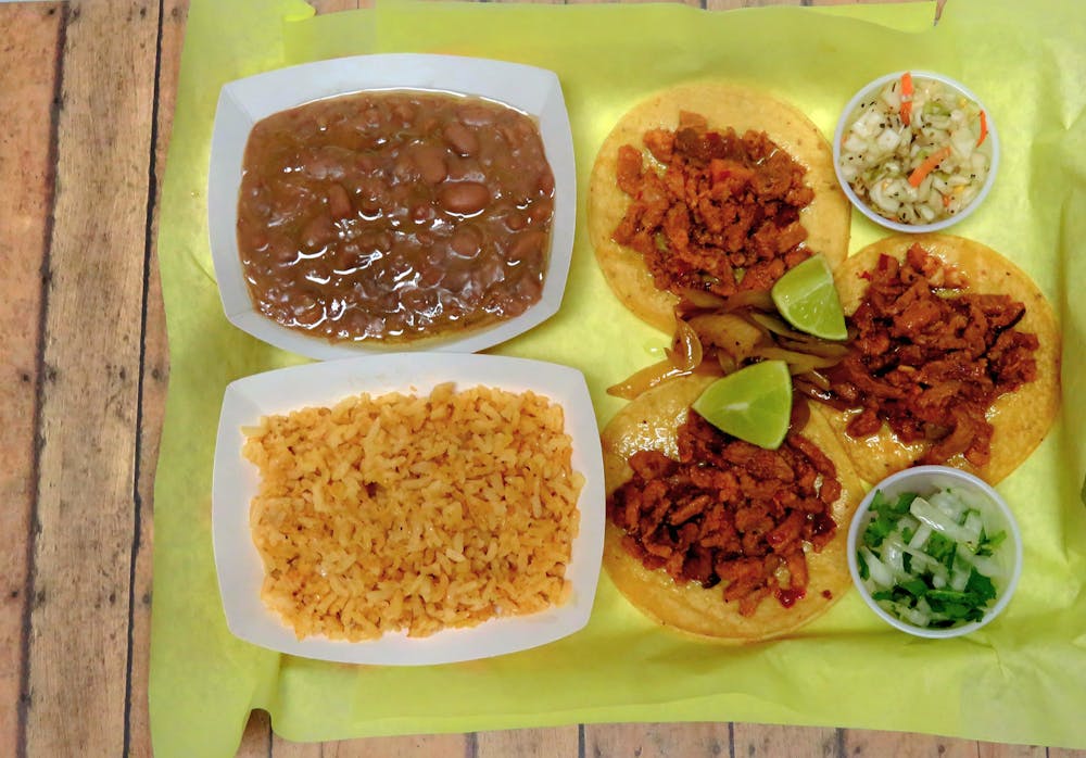 a plate of food on a table