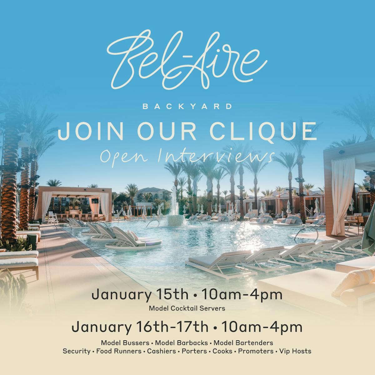 Join our Clique at Bel-Aire Backyard a Las Vegas pool bar