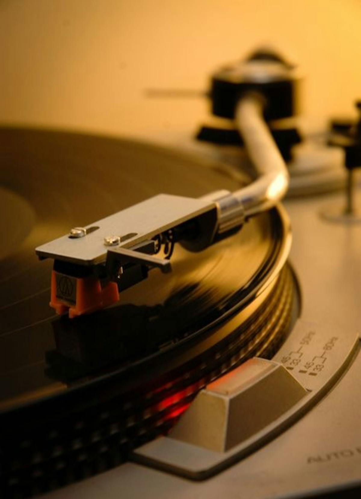 a vinyl record being spun