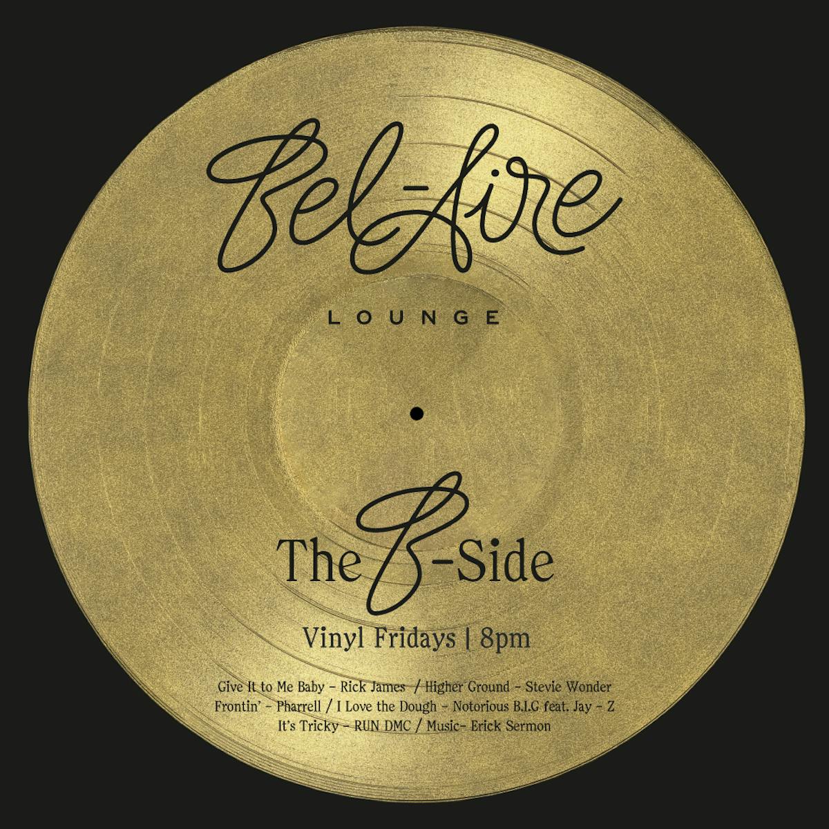 Logo for the B-Side event which occurs every Friday night at Bel-Aire, a Las Vegas bar.