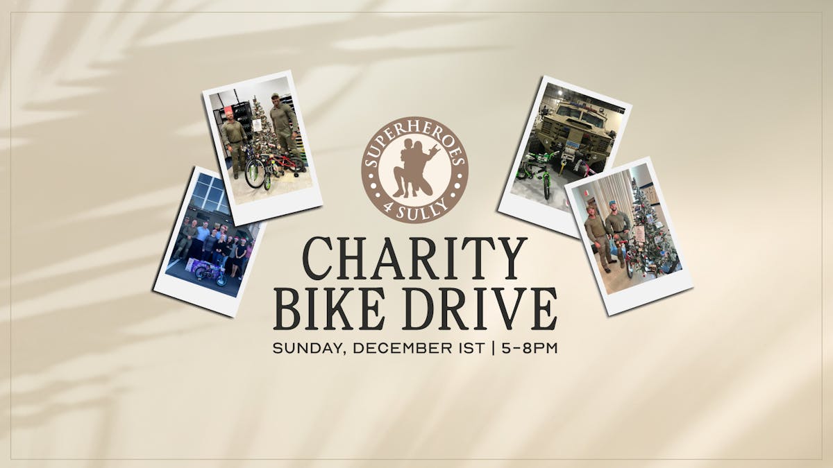 charity bike drive at Bel-Aire Lounge on December 1st