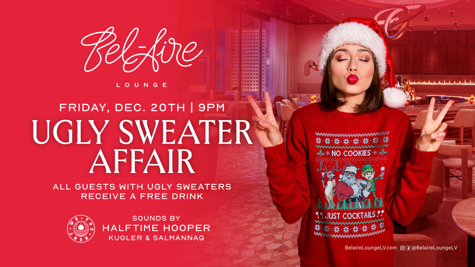 Ugly sweater affair at Bel-Aire Lounge at Durango Casino & Resort in Las Vegas on December 20th
