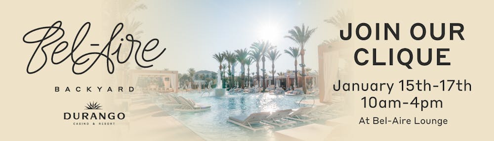 The flyer for open interviews inside Bel-Aire Lounge and Durango Casino & Resort for Bel-Aire backyard opening in 2024