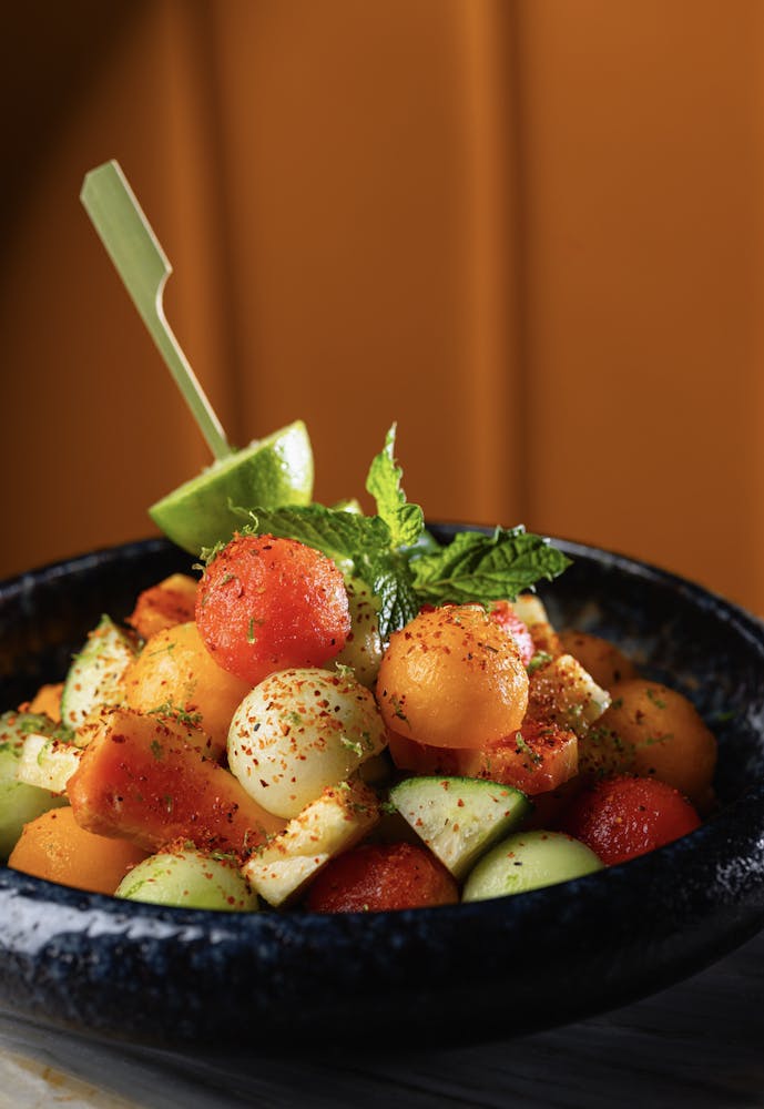 A bowl of the Tropical Fruits menu item at Bel-Aire Lounge new in the Las Vegas Bars scene