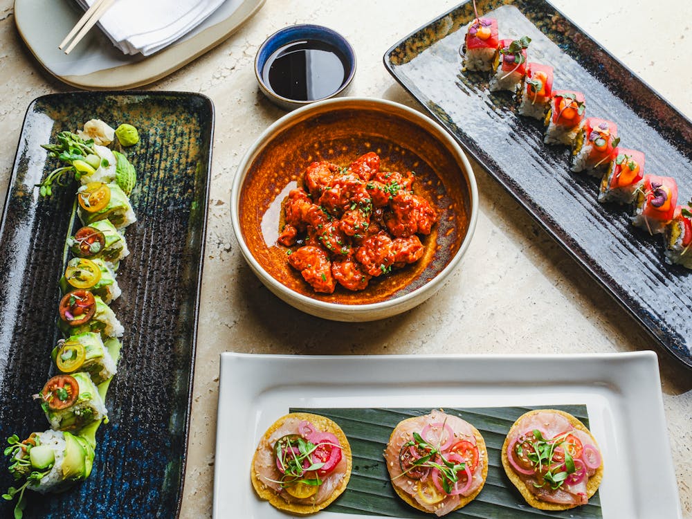 A spread of the food served at Bel-Aire Lounge, a Durango Lounge in Las Vegas