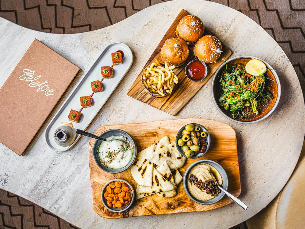 a plate of our small bites we serve at Bel-Aire Lounge