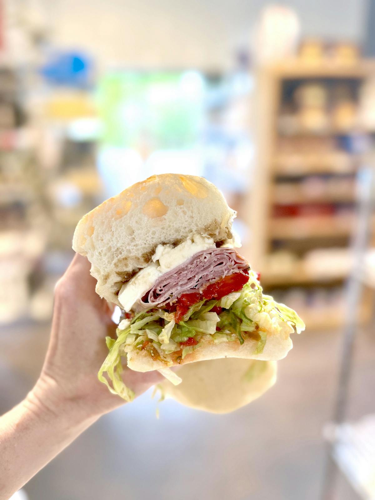 a close up of a sandwich