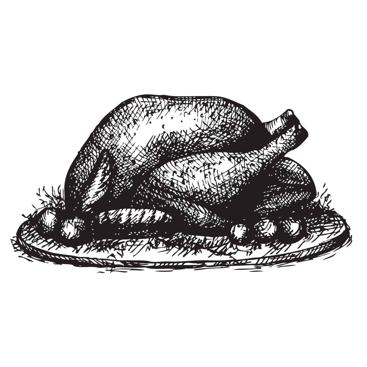 a drawing of a turkey on a plate