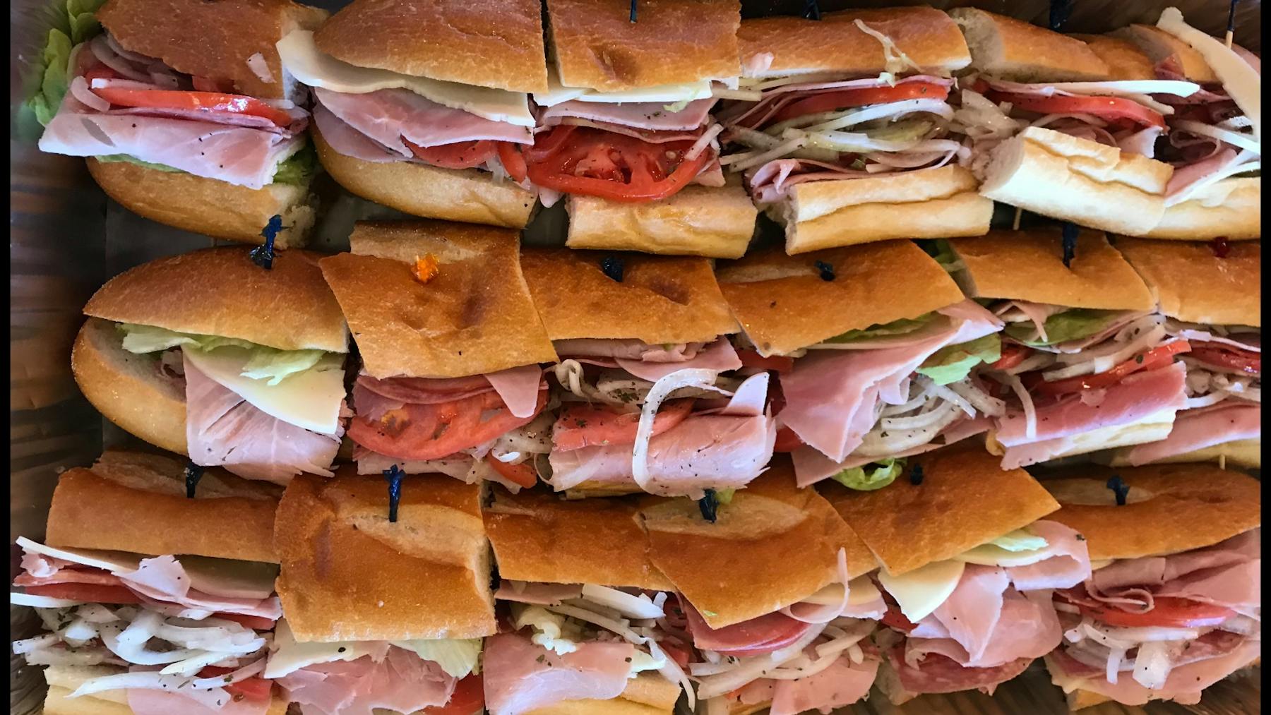 a sandwich cut in half