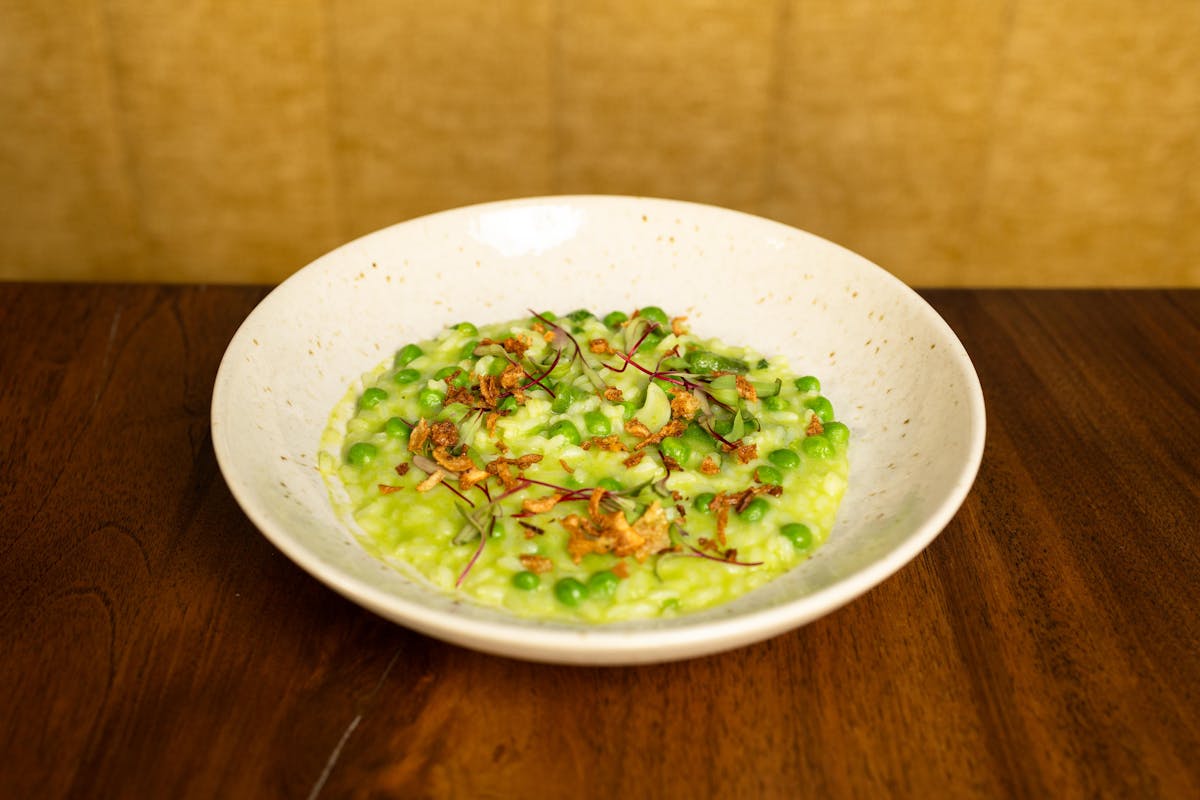 a bowl of food on a table
