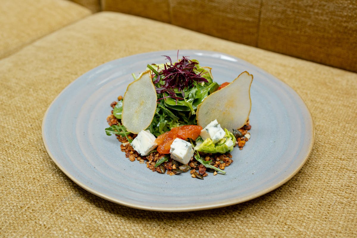 a plate of food with broccoli
