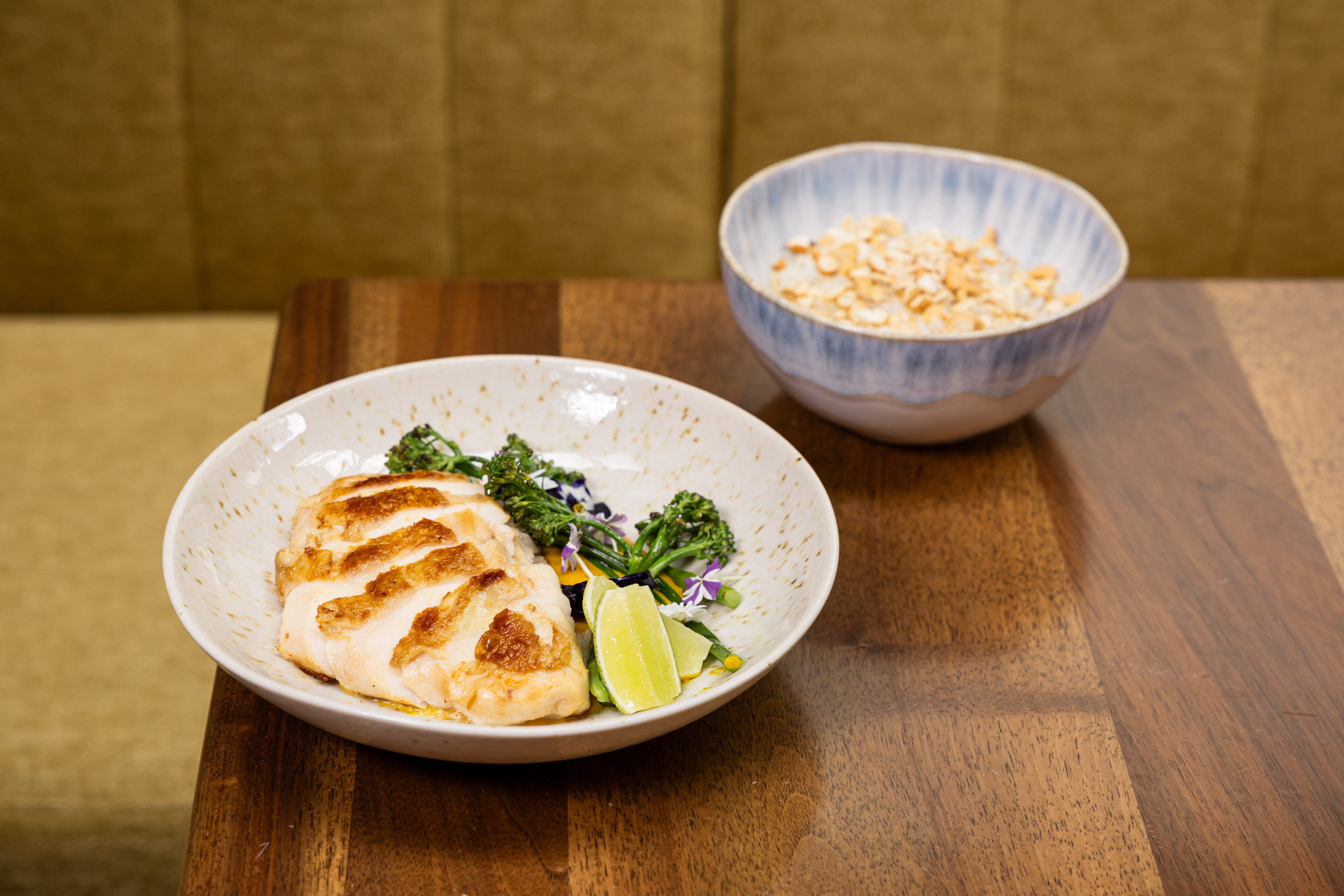 a bowl of food on a table