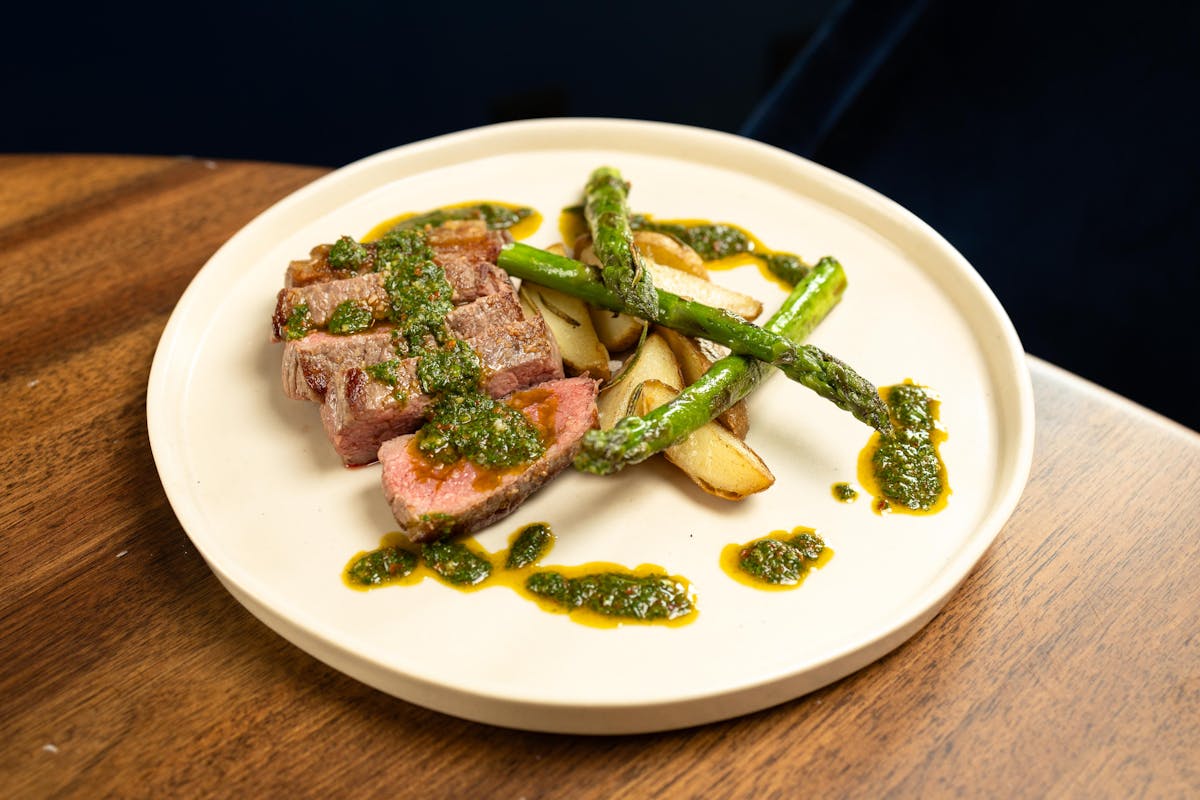 a plate of food with broccoli