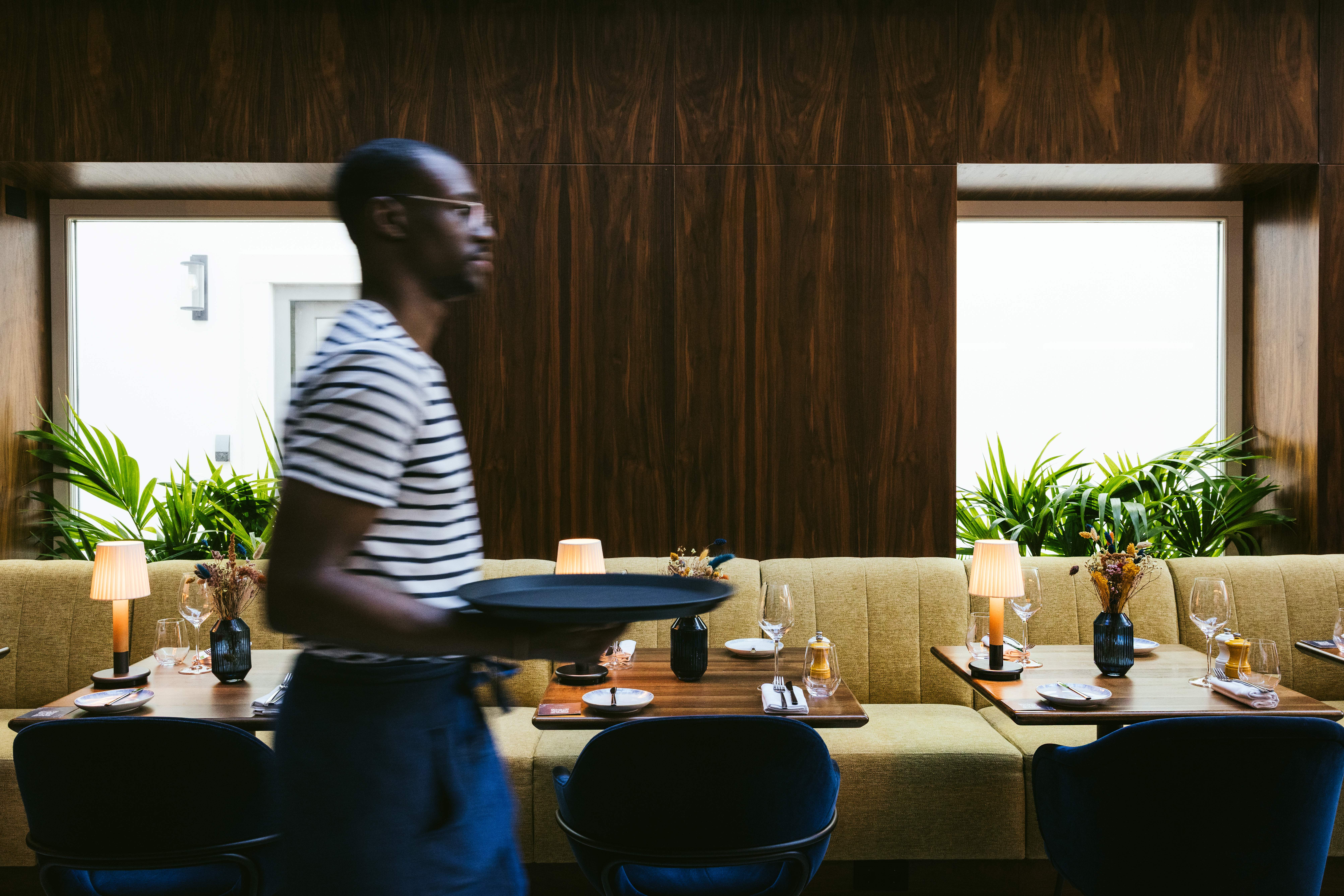 a man and a woman sitting at a table