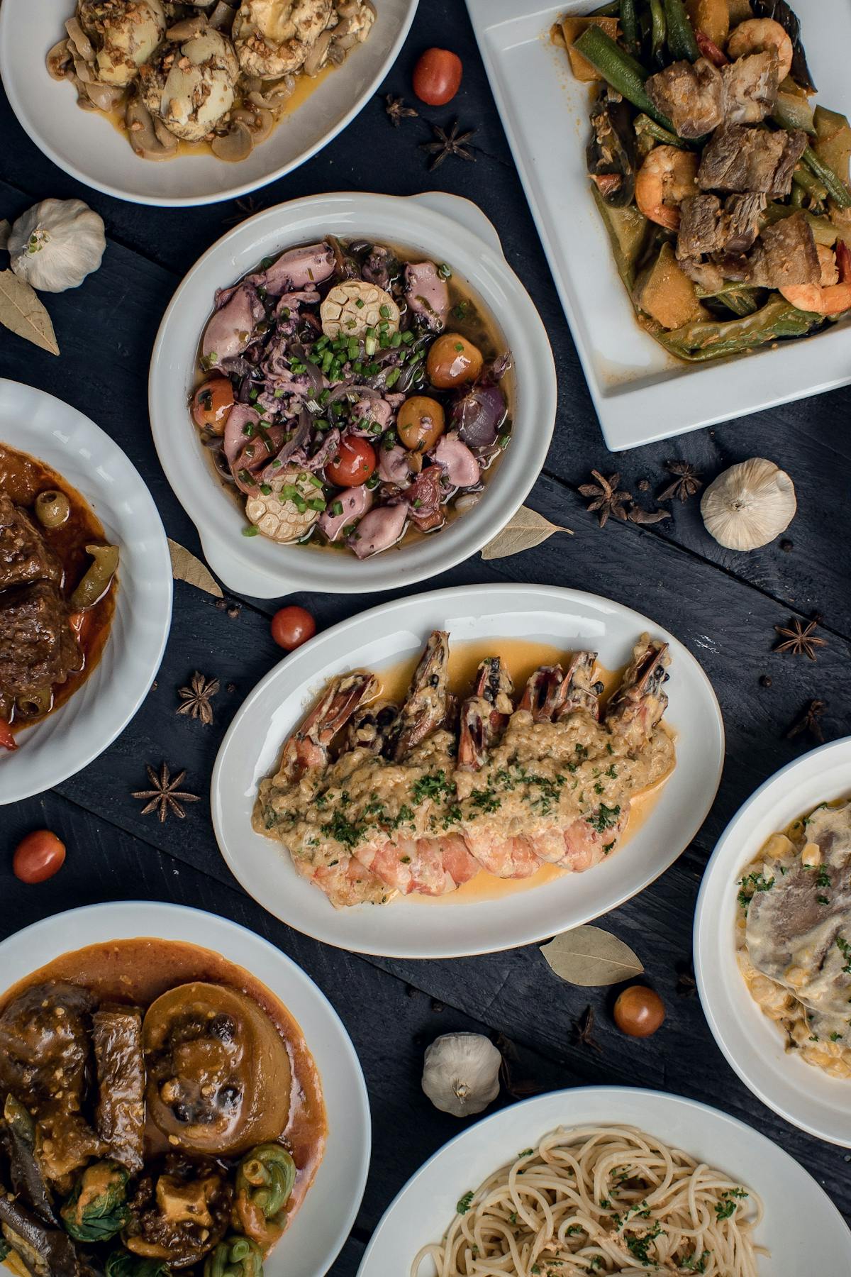 a bunch of different types of food on a plate