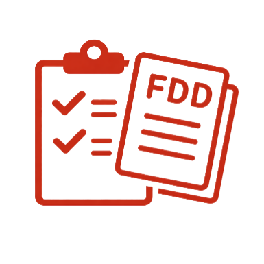 a red clipboard with check marks and a checklist
