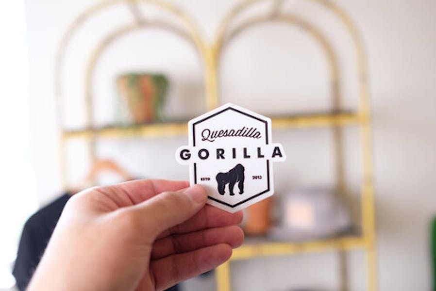 Logo Sticker Quesadilla Gorilla Mexican Restaurant in CA