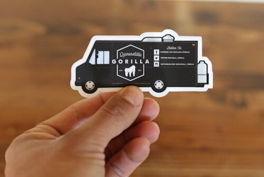 Food Truck Sticker Quesadilla Gorilla Mexican Restaurant in CA