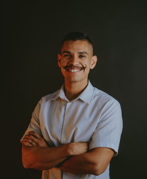 a man looking at the camera