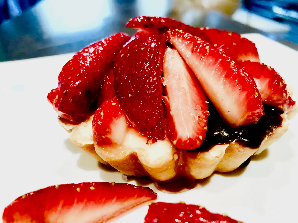 a close up of food on a plate