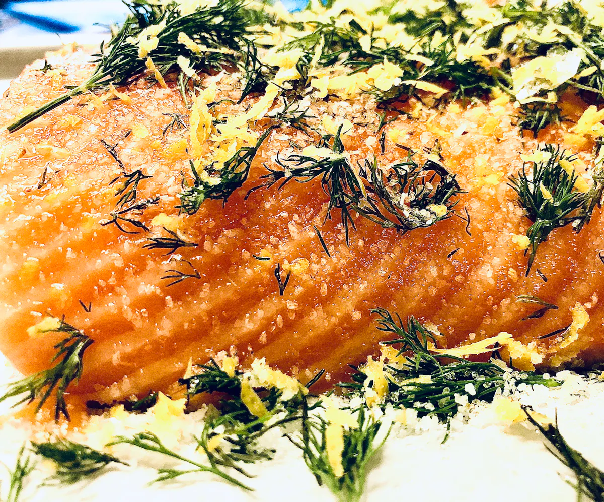 a close up of food