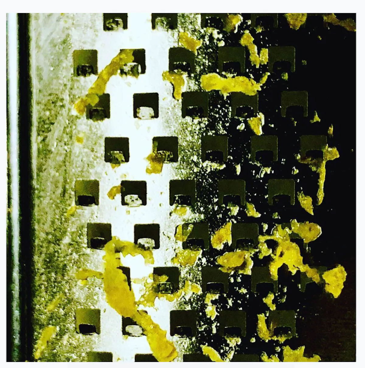 close up of a  cheese grater