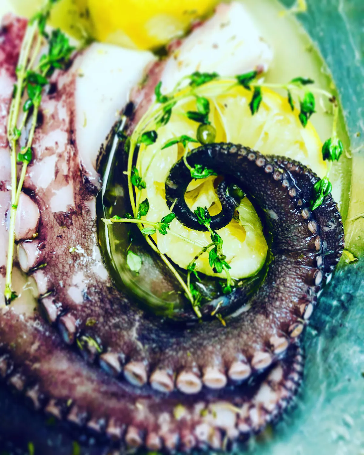 a close up of food