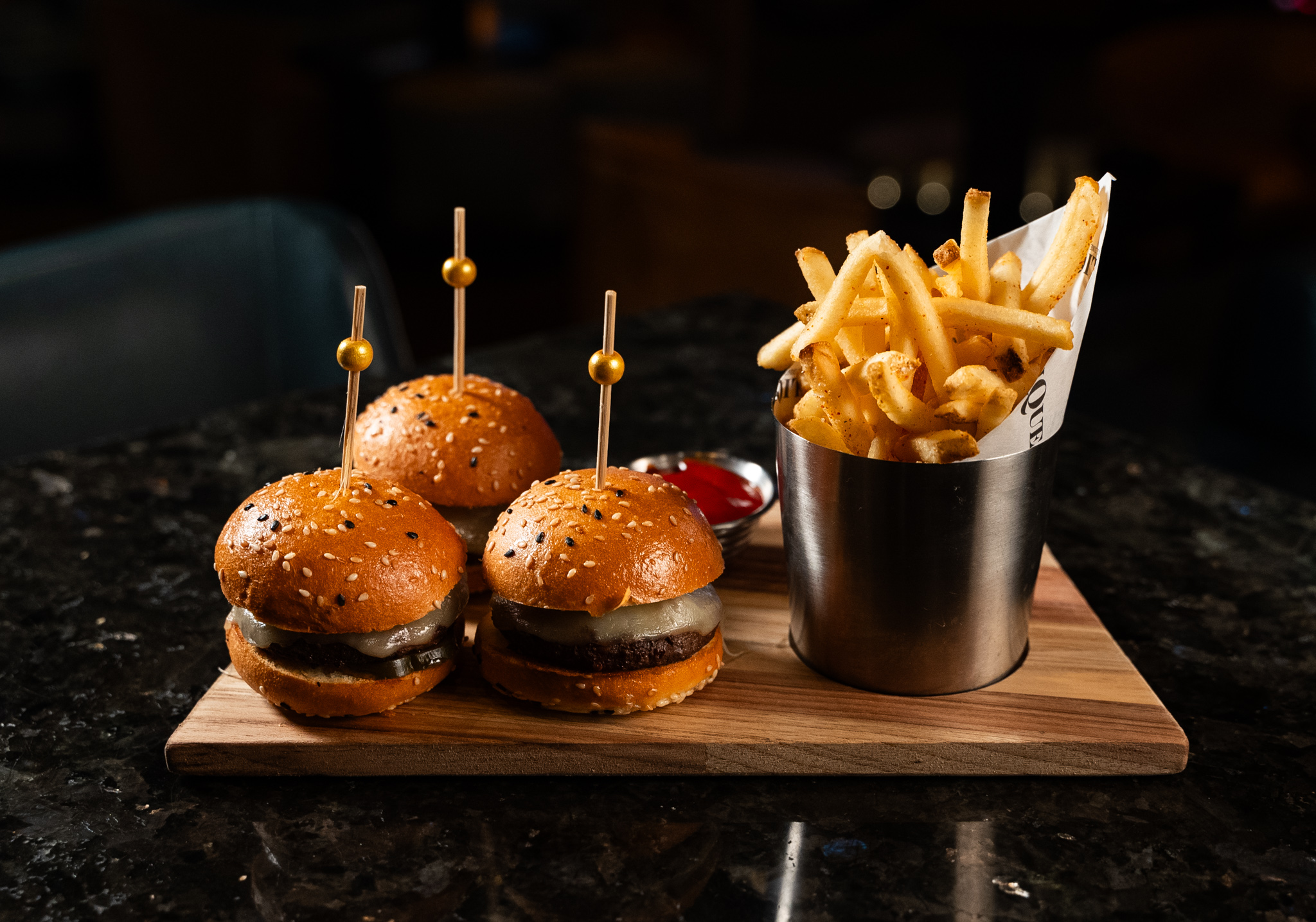 delicious snacks from clique bar and lounge for the ufc game