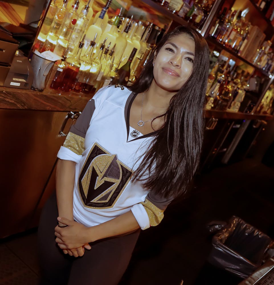 bartender watching golden knights game