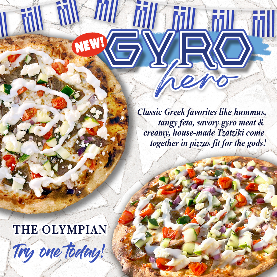 a pizza sitting on top of a plate of food