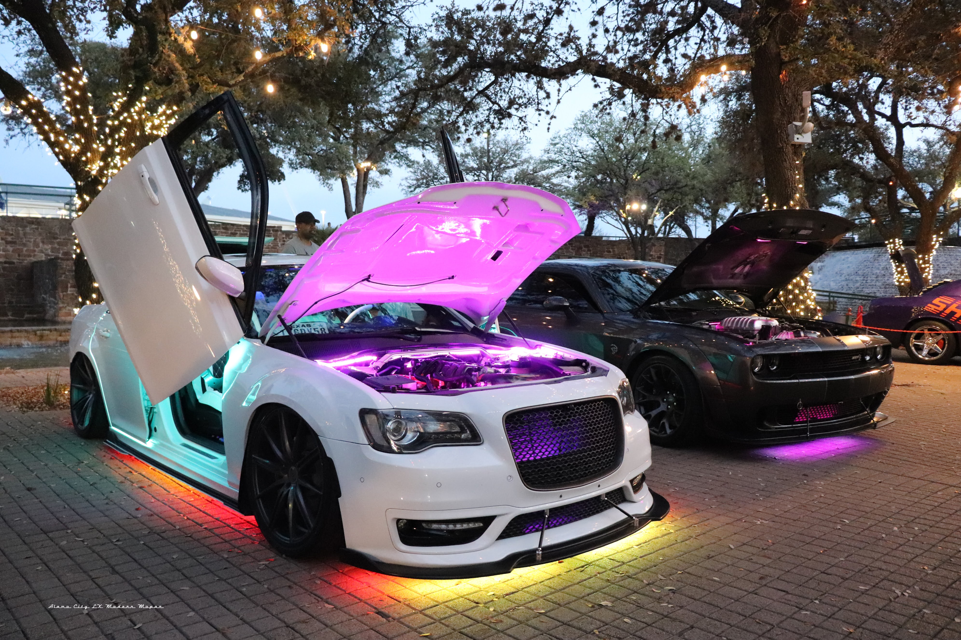 a car with its hood open