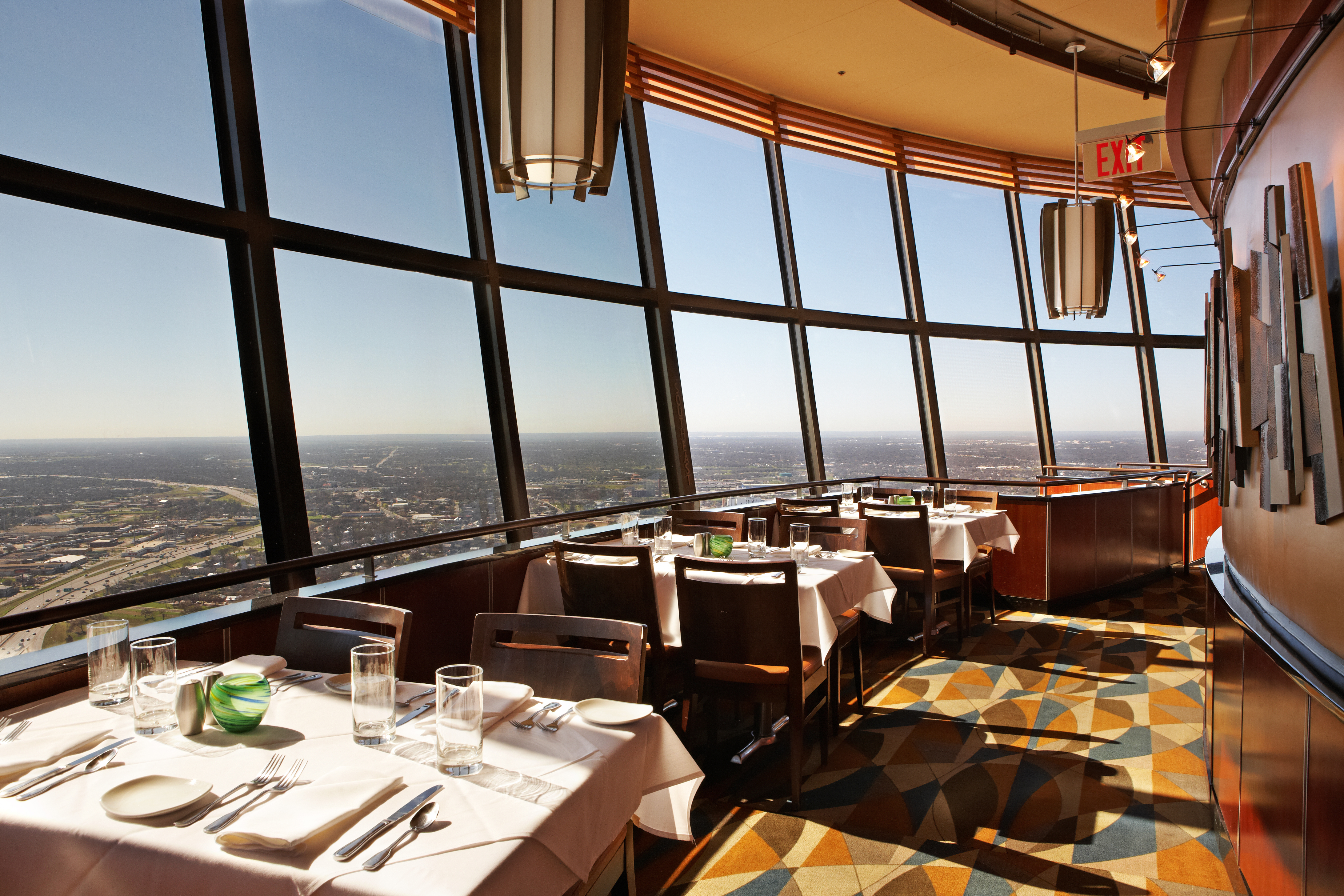 a table with a large window
