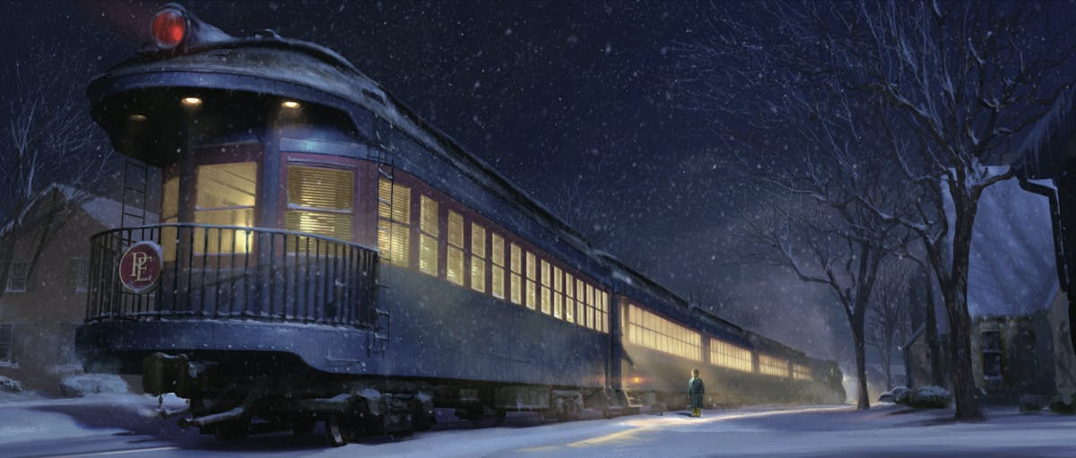 a train covered in snow