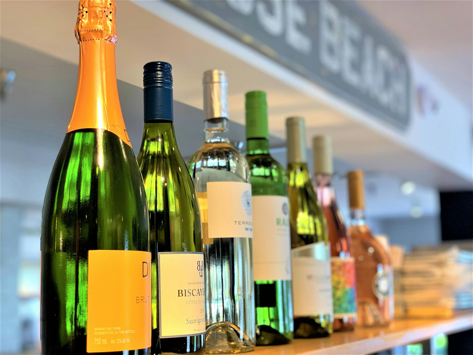 a close up of a bottle of wine