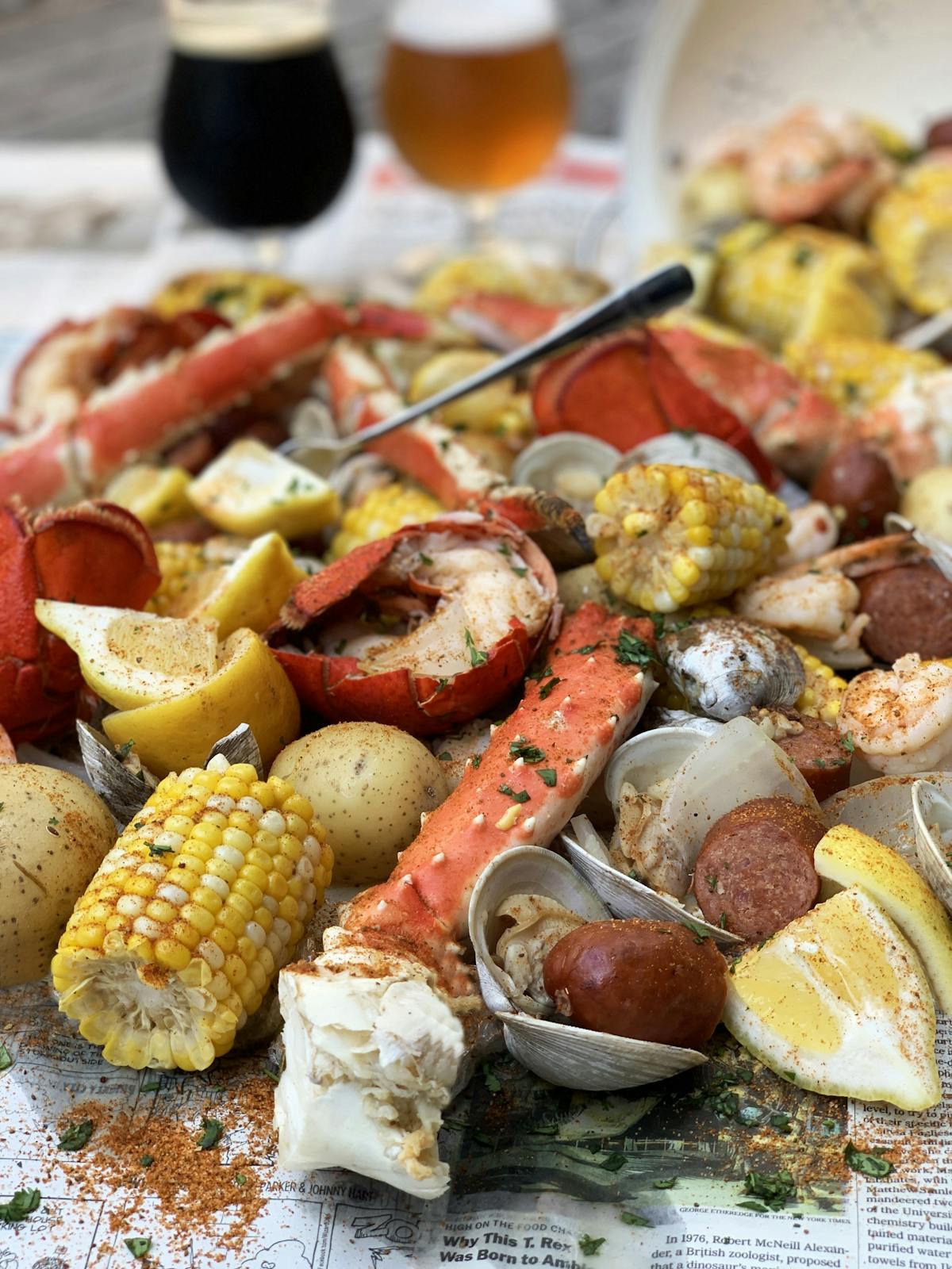 a plate full of food
