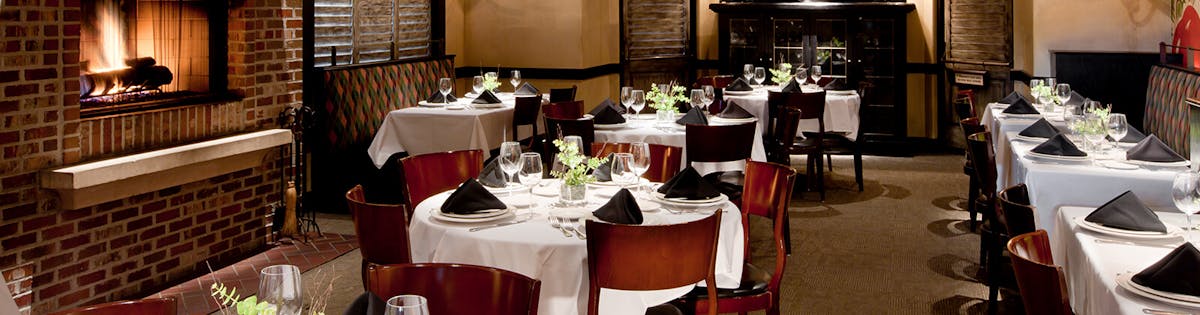 a room with tables