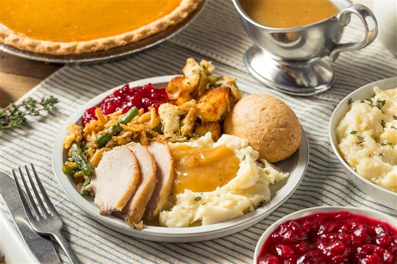 a plate of food on a table