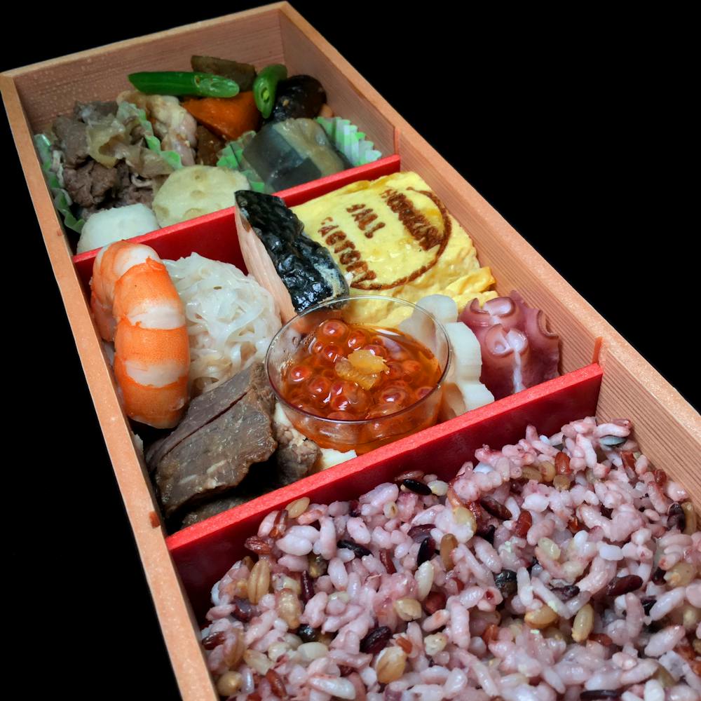 a box filled with different types of food