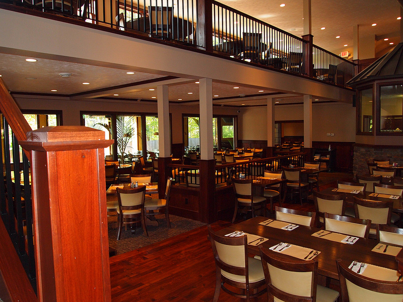 a dining table in a restaurant