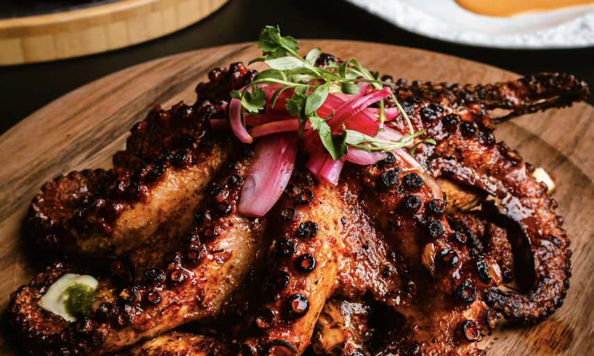 fire roasted octopus at this las vegas mexican restuarant