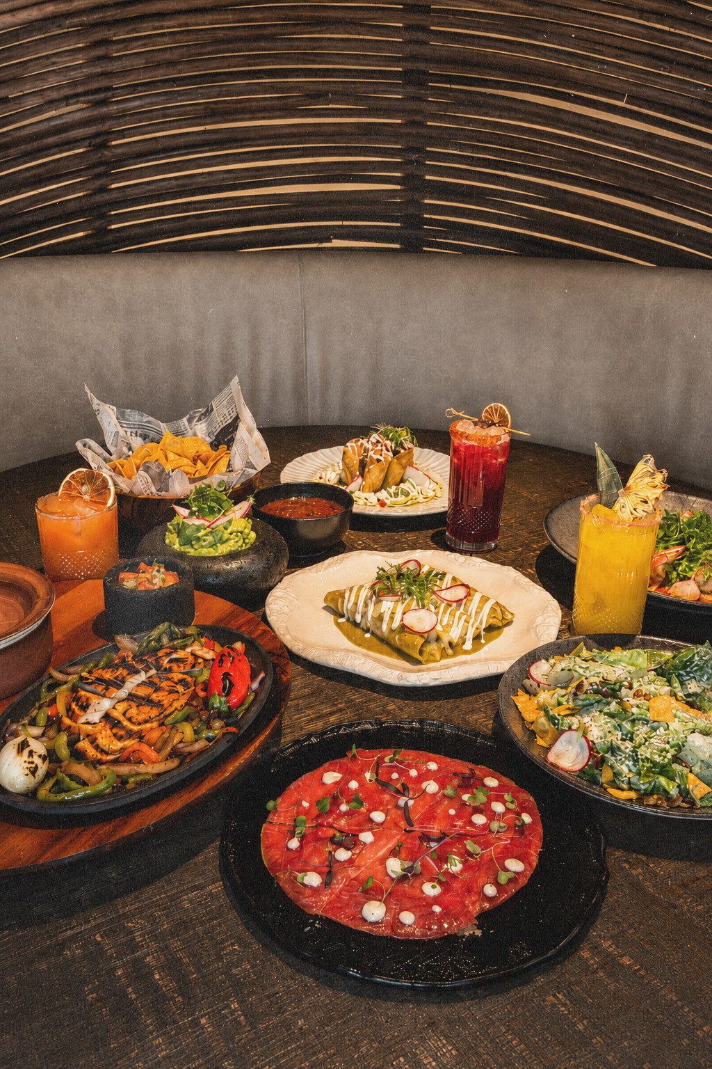 Amaya Modern Mexican summer menu food spread on table