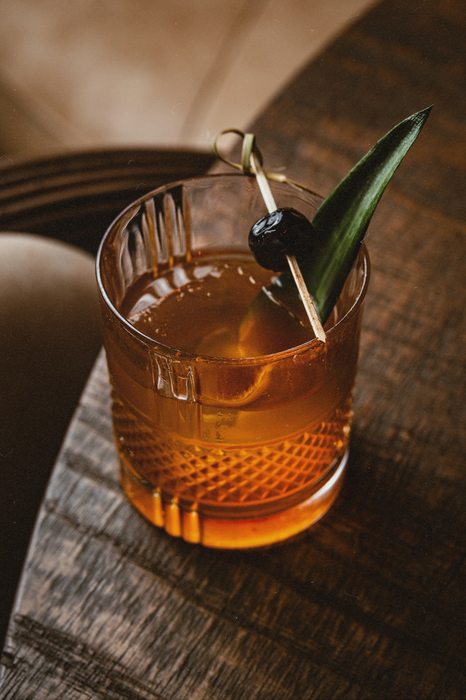 a photo of a mezcal cocktail served at Amaya, a Las Vegas strip restaurant