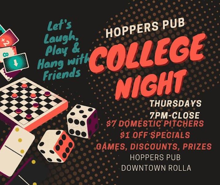 Thursday Night College Night Hoppers Pub Specialized in Pub Food