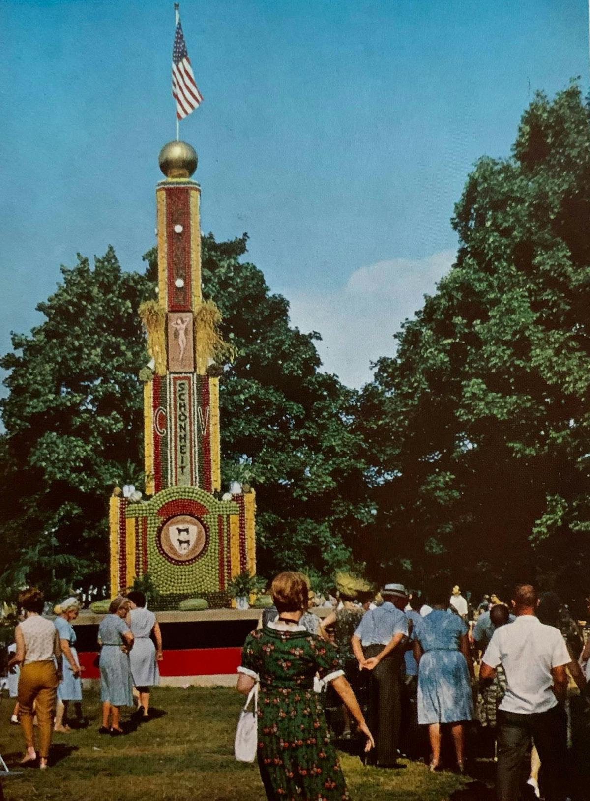 a group of people standing in a park