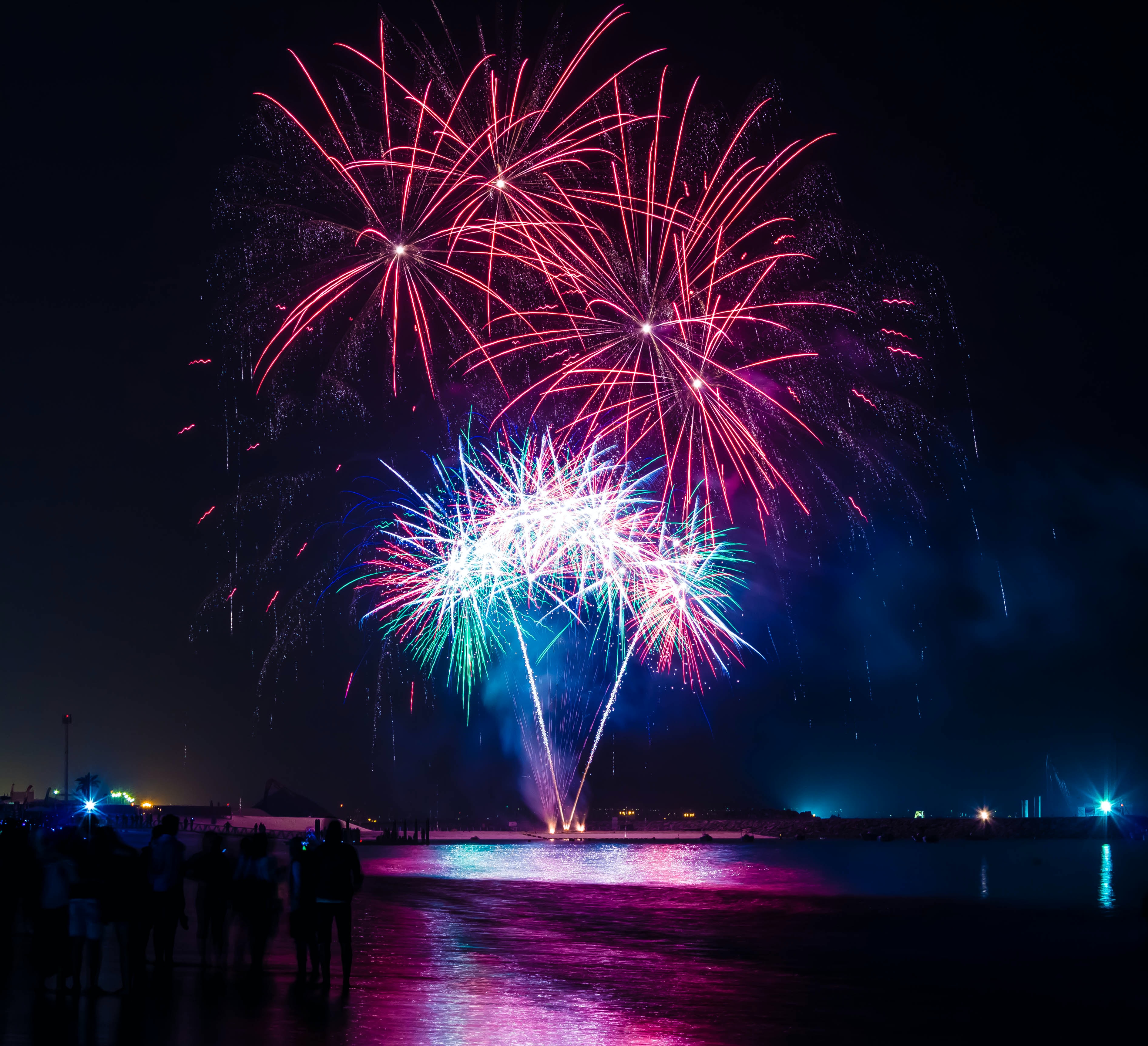 fireworks in the night sky